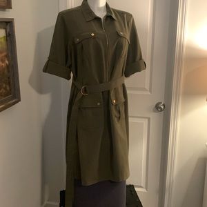 Dress Barn Roll Sleeve Utility Dress